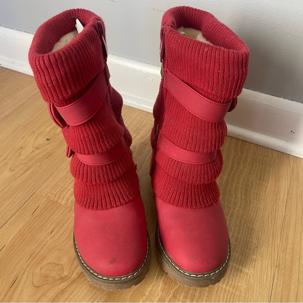 Dream Pairs Pink Fur Lined Winter Boots Red Size 10 - Picture 2 of 9